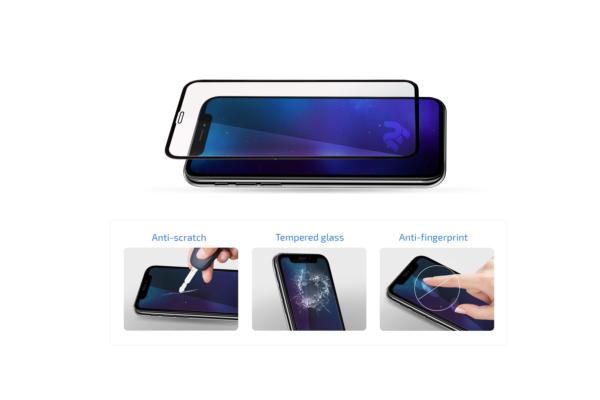 Защитное стекло 2E iPhone XS/11 Pro Max 6.5, 3D black border FG