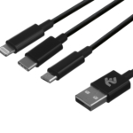 Кабель 2E USB 3 in 1 Micro/Lightning/Type C