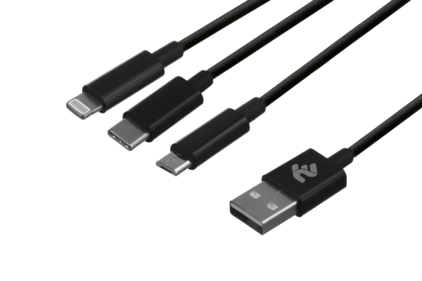 Кабель 2E USB 3 in 1 Micro/Lightning/Type C