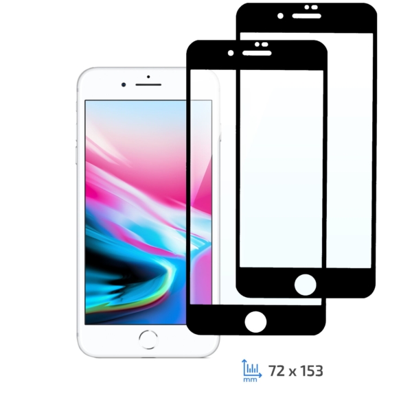 Комплект 2 в 1 Защитное стекло 2E Basic для Apple iPhone 7/8 Plus, FCFG, Black