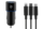 Автомобильное ЗУ 2хUSB+кабель 3в1 Lightning/MicroUSB/USB Type-C, Black