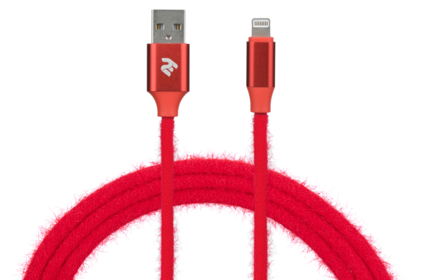 Кабель 2E Fur USB 2.0 to Lightning Cable, 1м, Red