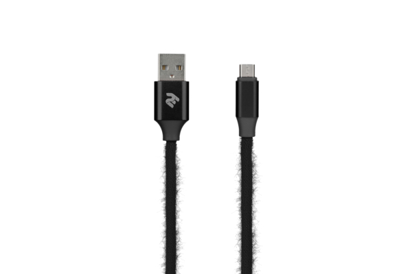 Кабель 2E Fur USB 2.0 to MicroUSB Cable, 1м, Black