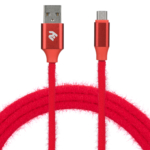 Кабель 2E Fur USB 2.0 to MicroUSB Cable, 1м, Red