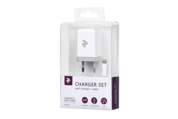 Сетевое ЗУ USB Wall Charger+кабель Lightning, White