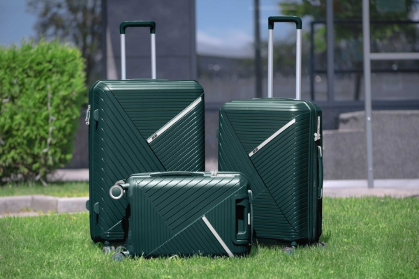 Набір пластикових валіз 2E, SIGMA, (L+M+S), 4 колеса, смарагд