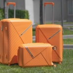 Набір пластикових валіз 2E, SIGMA, (L+M+S), 4 колеса, помаранчевий