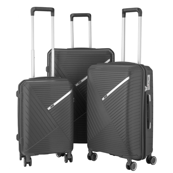 Набір пластикових валіз 2E, SIGMA, (L+M+S), 4 колеса, графіт