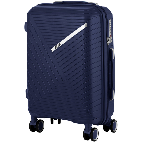 Набір пластикових валіз 2E, SIGMA, (L+M+S), 4 колеса, темно-синій