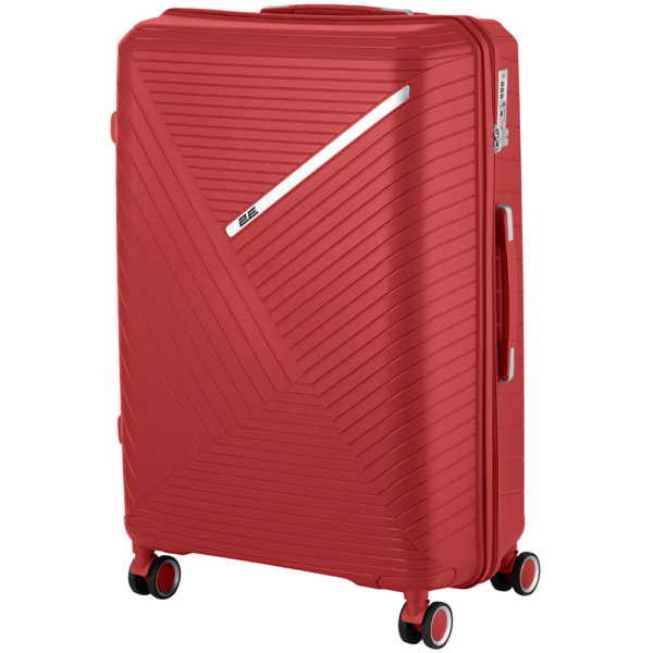 Набір пластикових валіз 2E, SIGMA, (L+M+S), 4 колеса, червоний