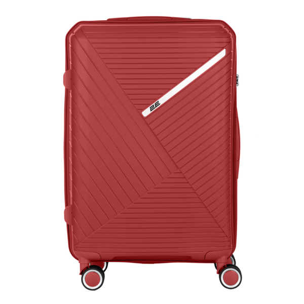 Набір пластикових валіз 2E, SIGMA, (L+M+S), 4 колеса, червоний