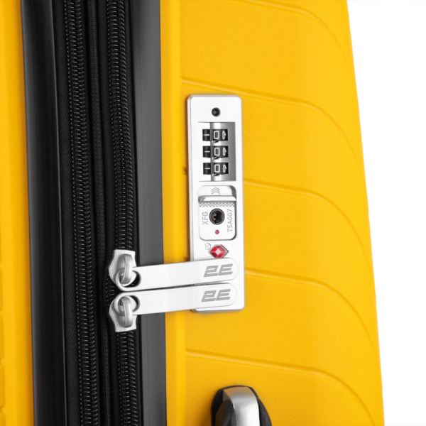 Набір пластикових валіз 2E, SIGMA EXP, (L+M+S), 4 колеса, жовтий